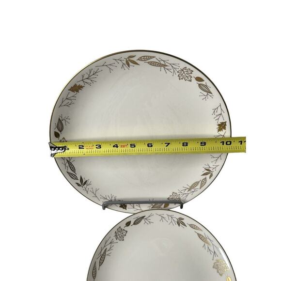 Franciscan Pottery China Gold Leaves Salad and Dinner Plate Set Gladding McBean - Picture 2 of 13